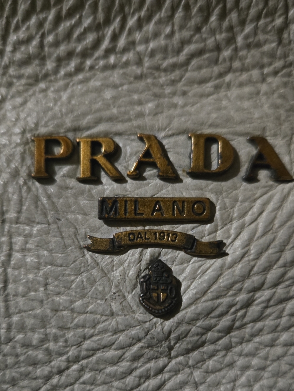 Prada Cream Leather Shoulder Bag with Gold-Tone Hardware - Picture 16 of 16